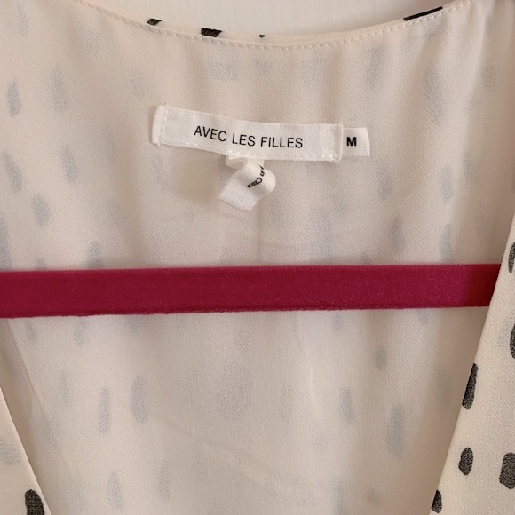 Avec Les Filles Black & White Mini Dress with Long Sleeves - Size Medium - Picture 5 of 14